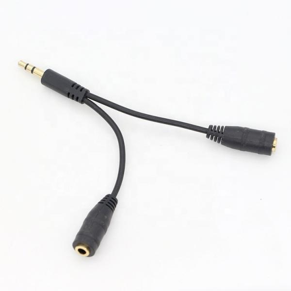Cheap 1 Male To 2 Female Split 3.5mm Stereo Jack Headphone Audio Y Splitter Cable for sale