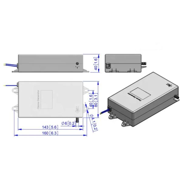 Ozone Generator for Cleaning Vegetables and Aquatic Animals AC220V/AC110V/AC24V/DC12V