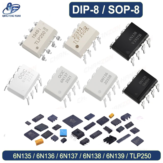 Sensor Connectors Low channel cross-talk Photoisolator MOC3043 Fairchild DIP 8 Photocoupler