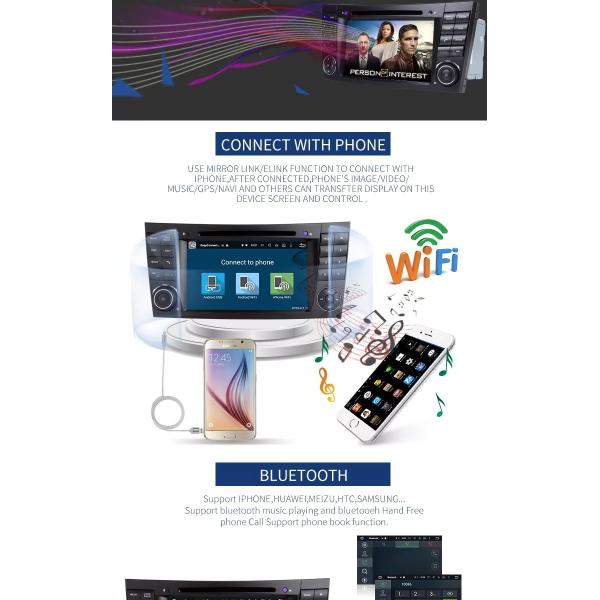 4+32G Car Multimedia Mercedes Benz DVD Player With Rear Camera AUX