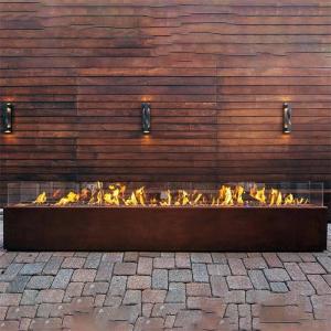 1500mm Rectangular Corten Steel Fire Pit Heater