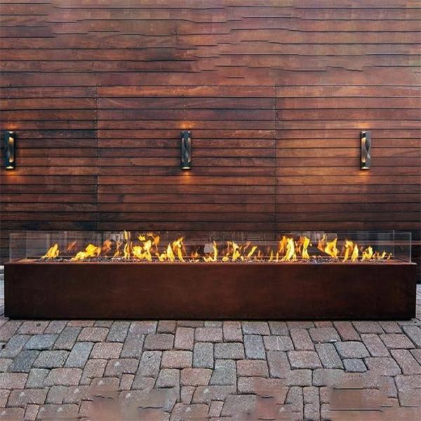 Cheap 1500mm Rectangular Corten Steel Fire Pit Heater for sale