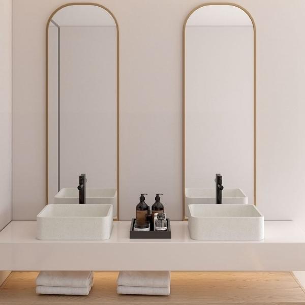 Cheap Square Shape Concrete Wash Basin With Center Drain Location In Functional Design for sale
