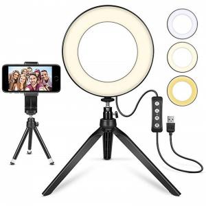 Best LED Ring Light 6 with Tripod Stand , Mini LED Camera Light with Cell Phone Holder Desktop LED Lamp wholesale