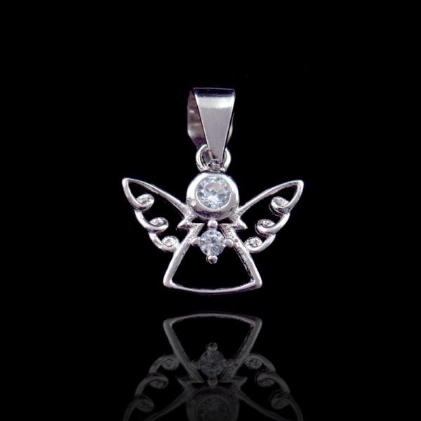 Cheap USA Angel Design Zirconia Hollow Light 925 Silver Pendants For Lady / Girls for sale