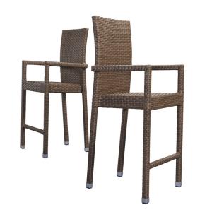 Espresso Rope Outdoor Bar Chairs