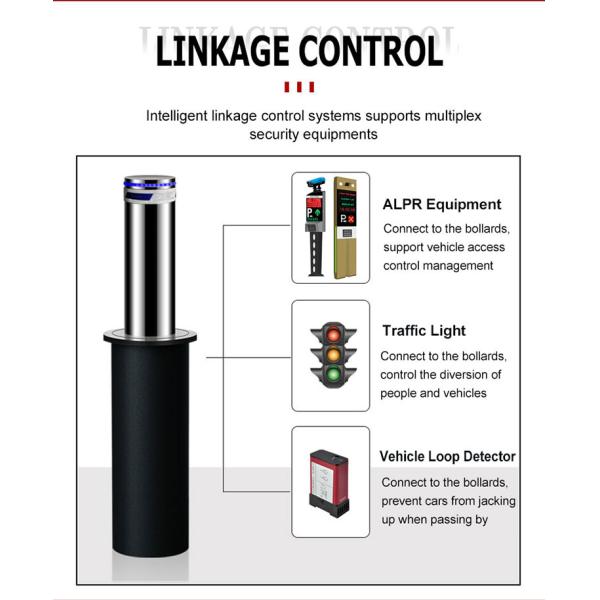 Commercial Automatic Bollards Electric Retractable Bollard with LED Light Anti-Terrorism Crash-Rated Barrier