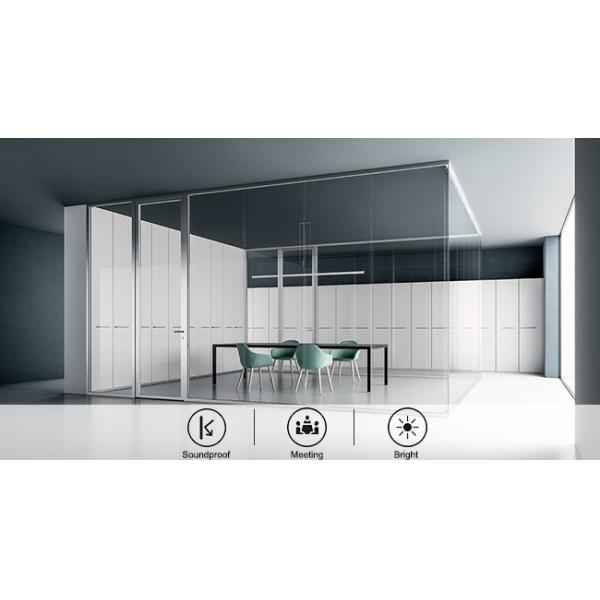 Aluminium Frame Glass Partition Wall System soundproof With Electrical Lock