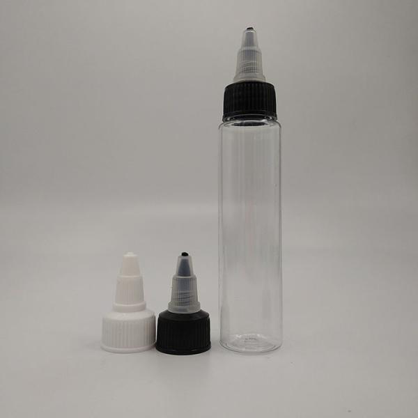 Customizable Plastic Droppers With Screw Caps In Transparent Black