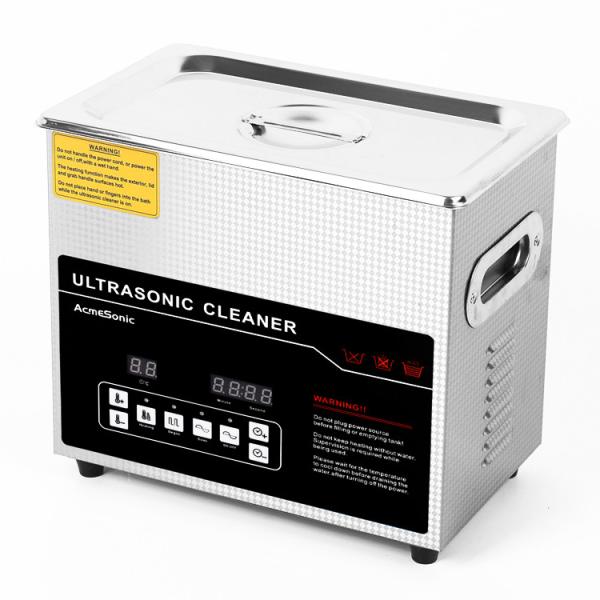 3L SUS 304 Ultrasonic Cleaner with Heating Dual Frequency Drain Valve New 2024