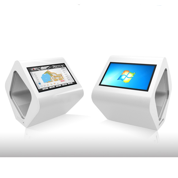 Floor Standing Multi Touch Desk , Two Screen Embedded Touch Screen Table Top