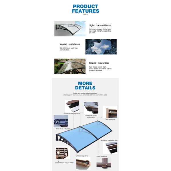ISO9001 Rainbow Canopy Polycarbonate Roofing Sheet
