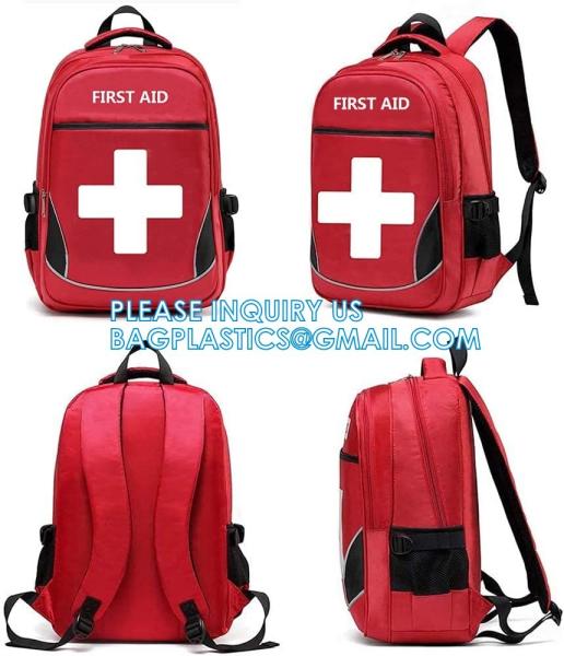 Cheap Emergency Treatment Medical Bags Multi-Pocket for Home School Office Car Traveling Hiking Trip Daycare for sale