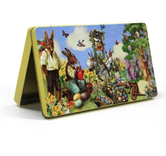 Cheap Wholesale Easter rectangular tin box for chocolates for sale