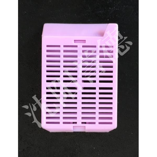 Purple Tissue Processing Cassettes With Strip Holes , Removable Lid Layout