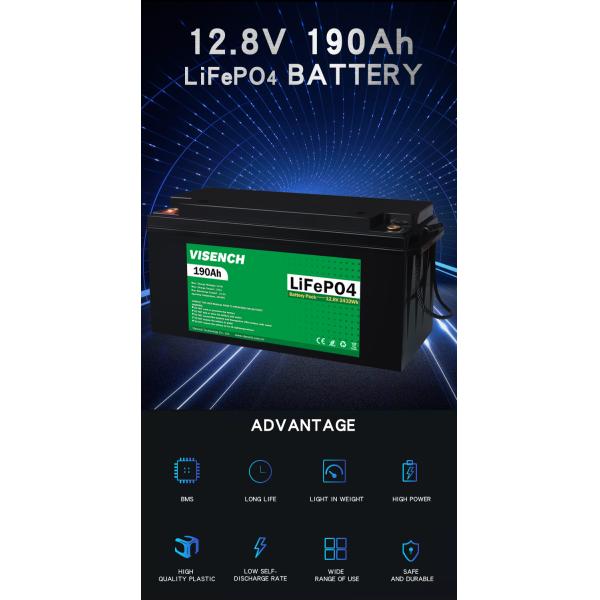 Visench Solar System Lifepo4 Battery Pack Lithium Ion Lifepo4 12V 190AH Lithium Ion Batteries