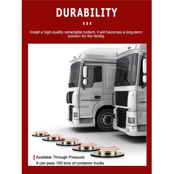 Commercial Automatic Bollards Electric Retractable Bollard with LED Light Anti-Terrorism Crash-Rated Barrier