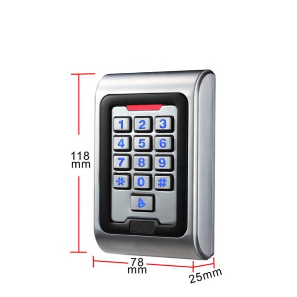 IP68 Waterproof 12 Volt Metal Access Control Keypad