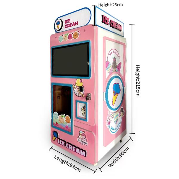 Automatic Soft Serve Ice Cream Vending Machine for 80-100g Cup Volume Commercial
