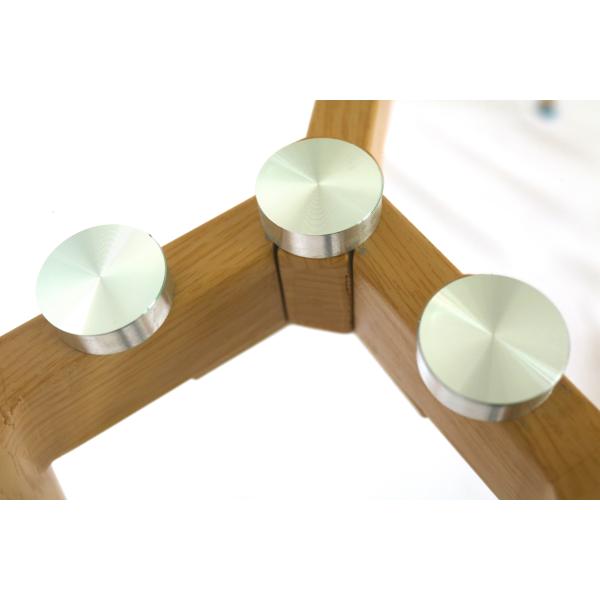 Y Shape Frame 710mm Height Dining Table Tempered Glass Top