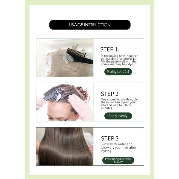 Purestyle OEM Home Hair Dye Cream Suit Raw Material Ammonia Free with Oxidant Cream Easy Application