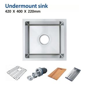 270mm Undermount Stainless Steel Kitchen Sink Cabinet Single Bowl Farmhouse Sink