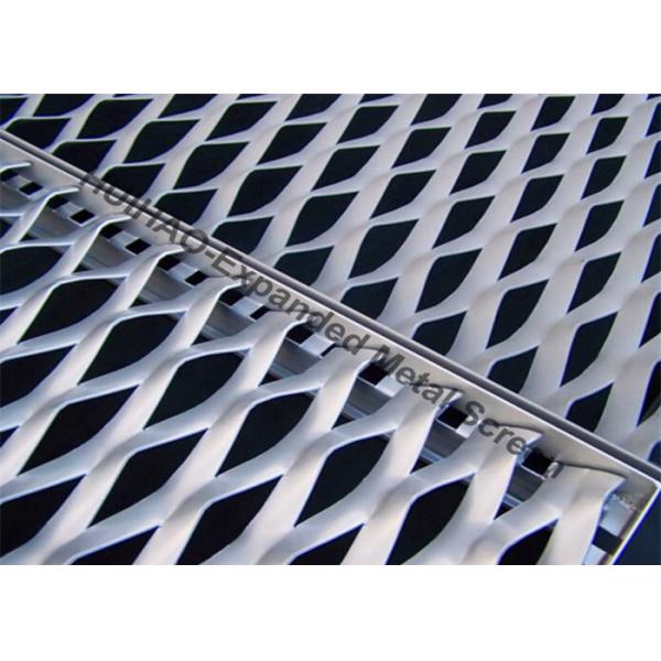 Aluminum Expanded Metal Mesh For Cladding , Frame Expanded Metal Screen Facade