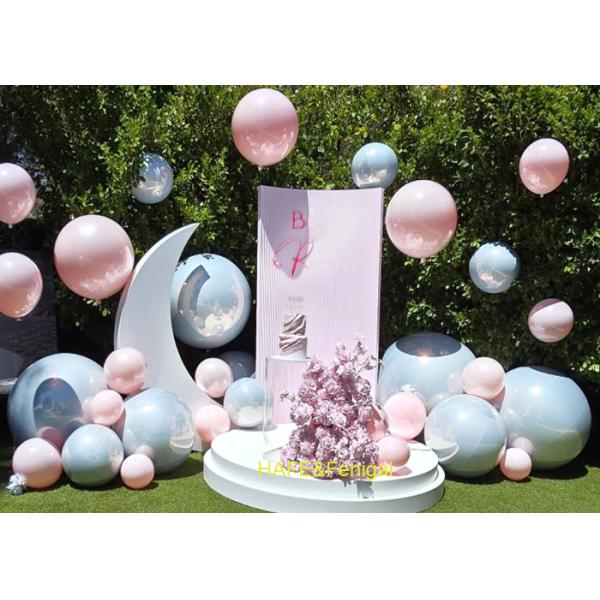 PVC Mirror Balloons In White, Light Pink, And Light Green For Party Decorations