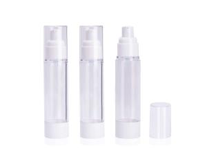 China Non Spill Round Airless Cosmetic Bottles Comfortable Hand Feeling on sale