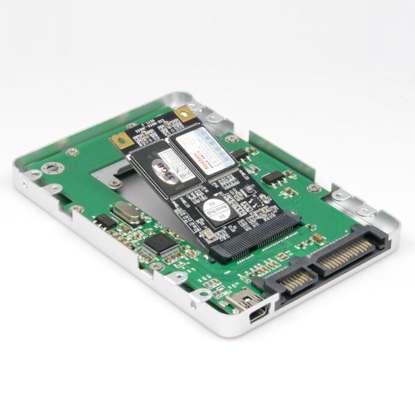 Cheap Mini PCI-e mSATA to SATA + USB 2.0 Converter Adapter 2.5" HDD SSD Case Enclosure 7mm Alumi for sale