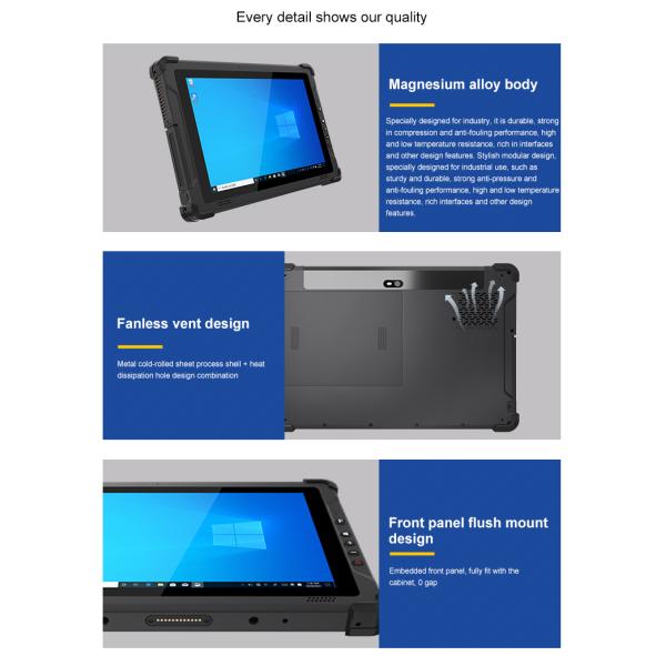 10 Inch Waterproof Tablet PC with Win 10 and USB Type C EM-I12U Industrial Intel Core