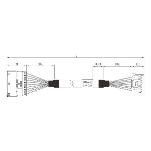 1.5M Electrical Wire Harness Servo Motor Cable TE And Molex Connectors