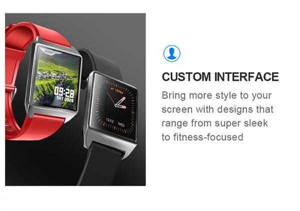 2.5D Reinforced Glass ROHS Sport Touchscreen Smartwatch