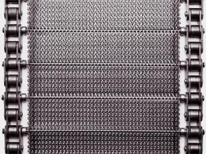 Honeycomb Eye Link Chain Plate Compound Balanced Weave Belt For Fiber Products