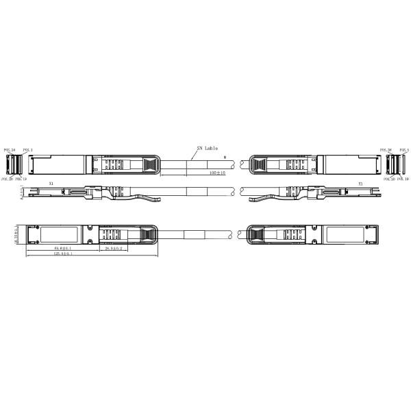 100G QSFP28 Passive Direct Attach Copper (DAC) Twinax Cables 0.5m-3m for data center