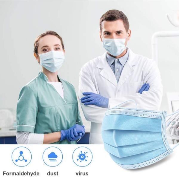 Disposable Antibacterial Surgical Mask 3 Layer For Hospital Surgeons Use
