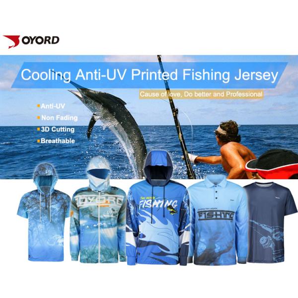 Long Sleeve Custom Fishing Jerseys Stand Collar Zipper Front Dry Fit Polyester Material