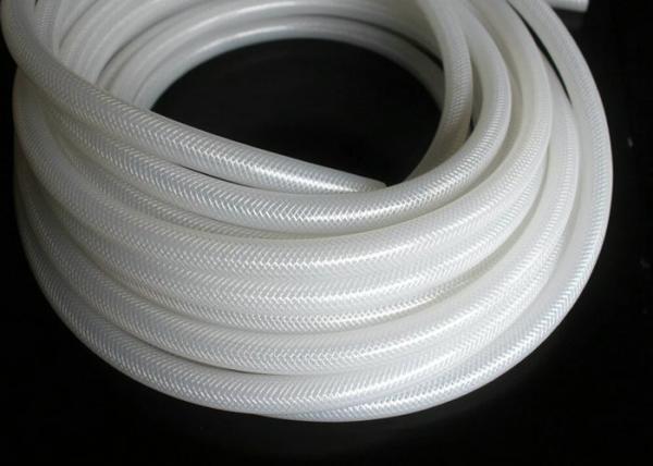 Cheap Polyester Braid Silicone Rubber Tubing , Flexible Silicone Hose Food Grade Without Smell for sale