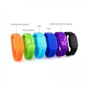China LED Watch Silicone Wristband USB Flash Drive, Multi-functional Led Bracelet USB Memory on sale