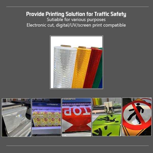 4x150FT Micro White Yellow High Visibility Micro Diamond Grade Reflective Sheeting Film for Traffic Signs ODM
