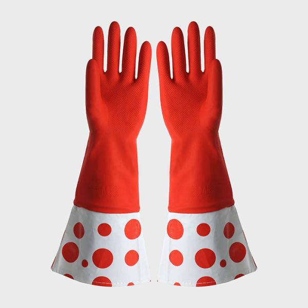 Slip Resistance Long Sleeve Washing Up Gloves , Hand Gloves For Washing