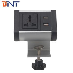 China Boente Super Mini 6.56 Ft Cord 1 Universal Power and 2 USB-A Silver  Clip On Desk Edge Electrical Power Socket Control on sale