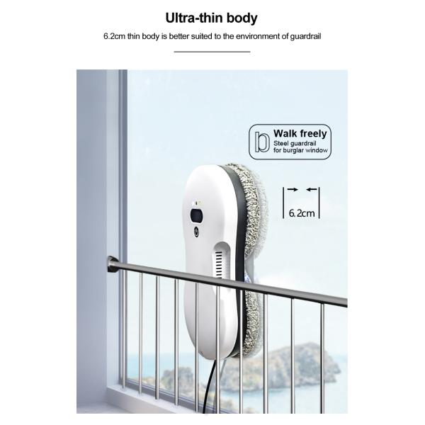 Glass Cleaning Robotic for Indoor and Outdoor Windows Noise 65dB PRODUCT SIZE 295*145*62mm