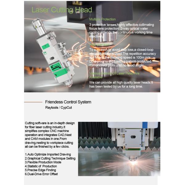 6000W Fiber Laser Metal Cutter with Raytools Cutting Head