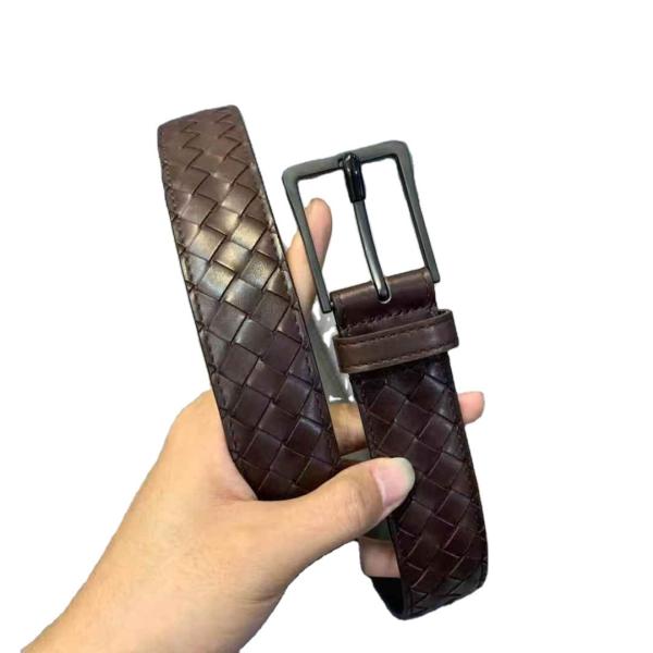 Cheap Mens Black Brown Leather Braided Belt ISO9001 Anti Abrasion Tearproof for sale