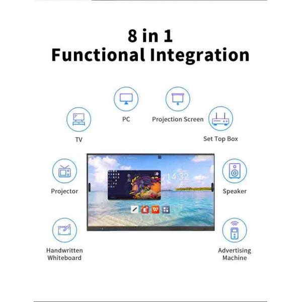 Dual OS 65 Inch Digital Board 4K 65in Finger Touch Interactive Whiteboard