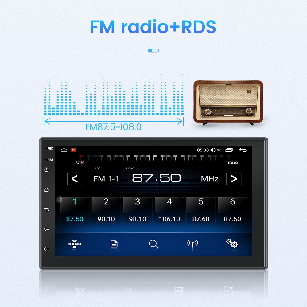OS Android 10 Car Radio IPS GPS 2 Din Touch Screen for Car MP3 Bluetooth Player FM Radio