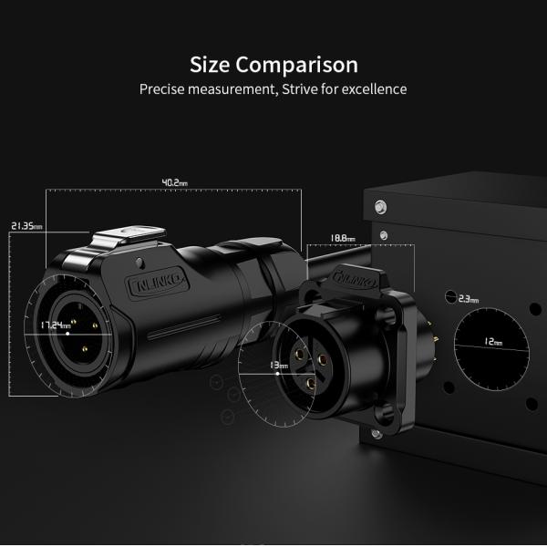 Cnlinko M12 IP68 Cable Wire Circular Waterproof Power 4pin Connector Male and Female Panel Mount Ebike Wire Cable Connector