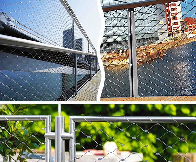 Knotted Metal Wire Rope Mesh For Architecture Design Safety Nets