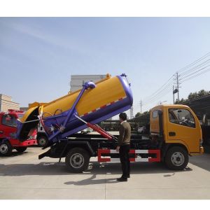DFAC 4x2 4 Cubic Meter Sewage Sucking Truck 4 Cylinders Euro4 Emission Standard